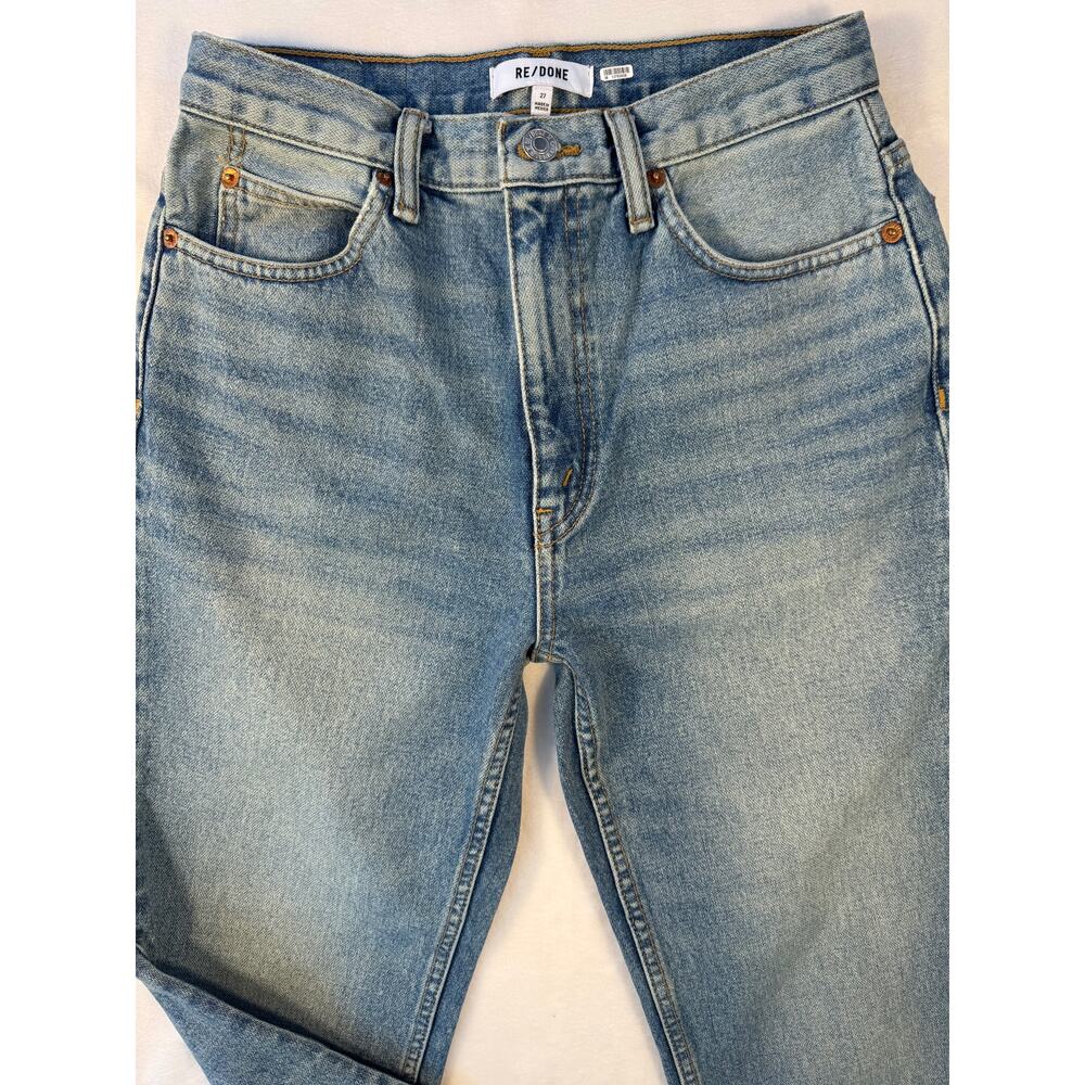 RE/DONE Denim 70s Straight Jeans High Rise Non Stretch Light Wash 27 4 6